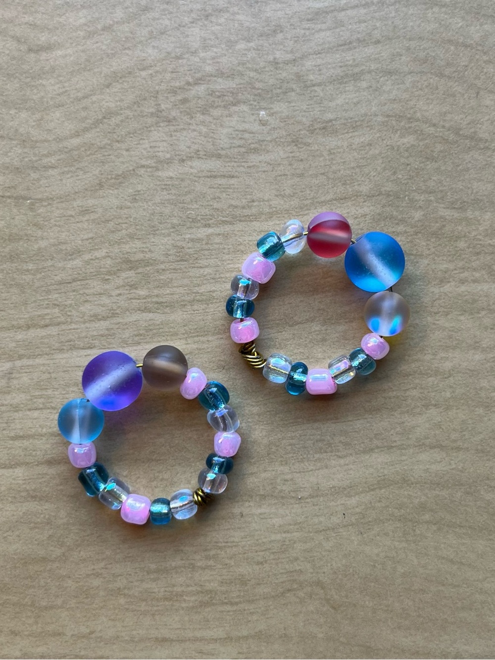 Multi-Color Glass Bead Jewelry Set – Necklace, Bracelets, Earrings - Picture 2 of 4